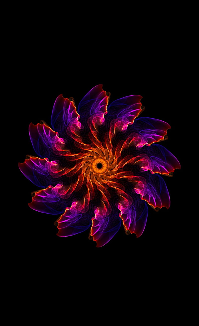 Neon Smoke flower, glow, new, sunflower, HD phone wallpaper
