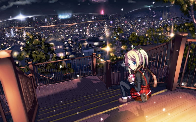 Beautiful View, Girl, Scenery, View, Anime, HD wallpaper | Peakpx