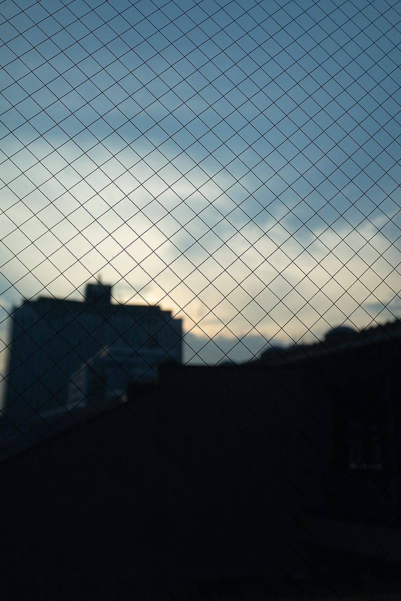 grid, buildings, city, dark, twilight, HD phone wallpaper