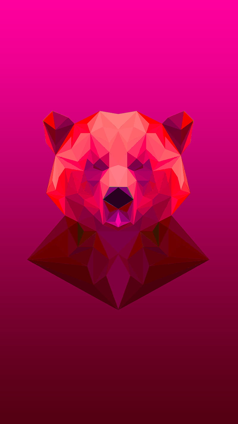 Polygon x Bear, abstract, animal, art, bear, beast, HD phone wallpaper