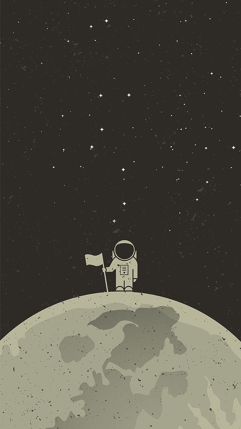 Spaceman, astronaut, moon, space, lonely, sadness, solitude, HD phone wallpaper