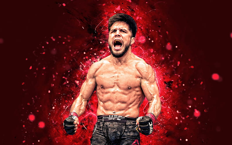 Henry Cejudo american fighters, MMA, red neon lights, UFC, Mixed martial arts, Henry Cejudo , UFC fighters, MMA fighters, HD wallpaper