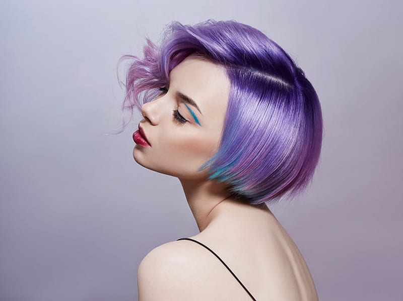 ლ, Hair, Woman, Portrait, Colourful hair, Pose, HD wallpaper