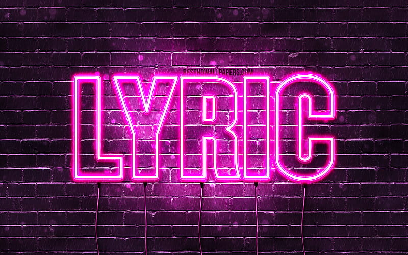 Lyric with names, female names, Lyric name, purple neon lights, horizontal text, with Lyric name, HD wallpaper