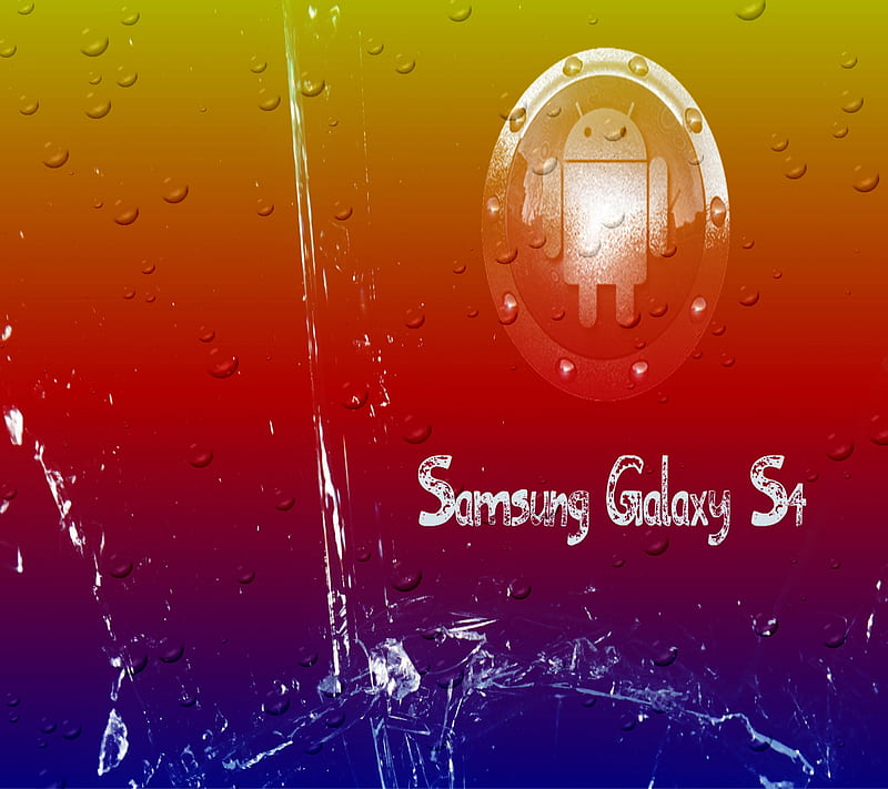 Galaxy S4, colors, drops, iv, logo, rain, samsung, HD wallpaper