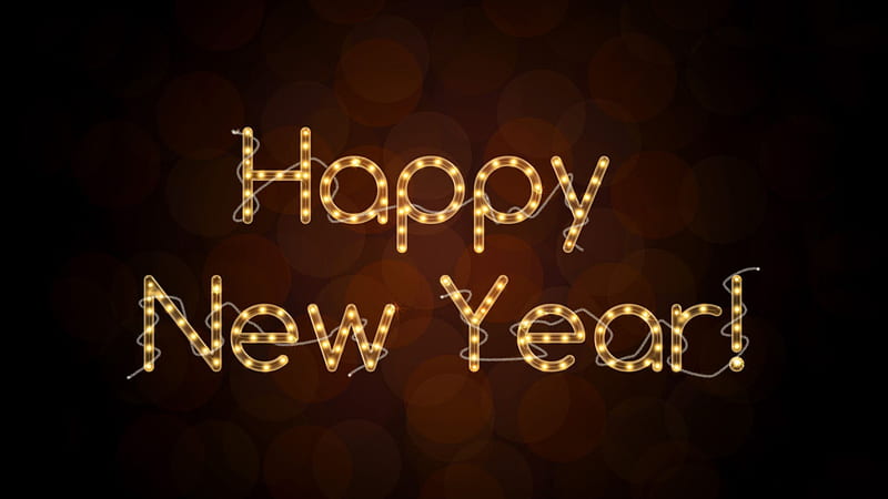 Happy New Year Word In Bokeh Background Happy New Year 2021, HD wallpaper