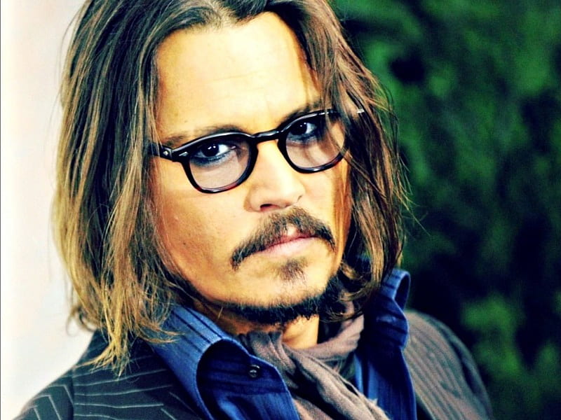 Johnny Depp, green, glasses, man, actor, blue, HD wallpaper | Peakpx