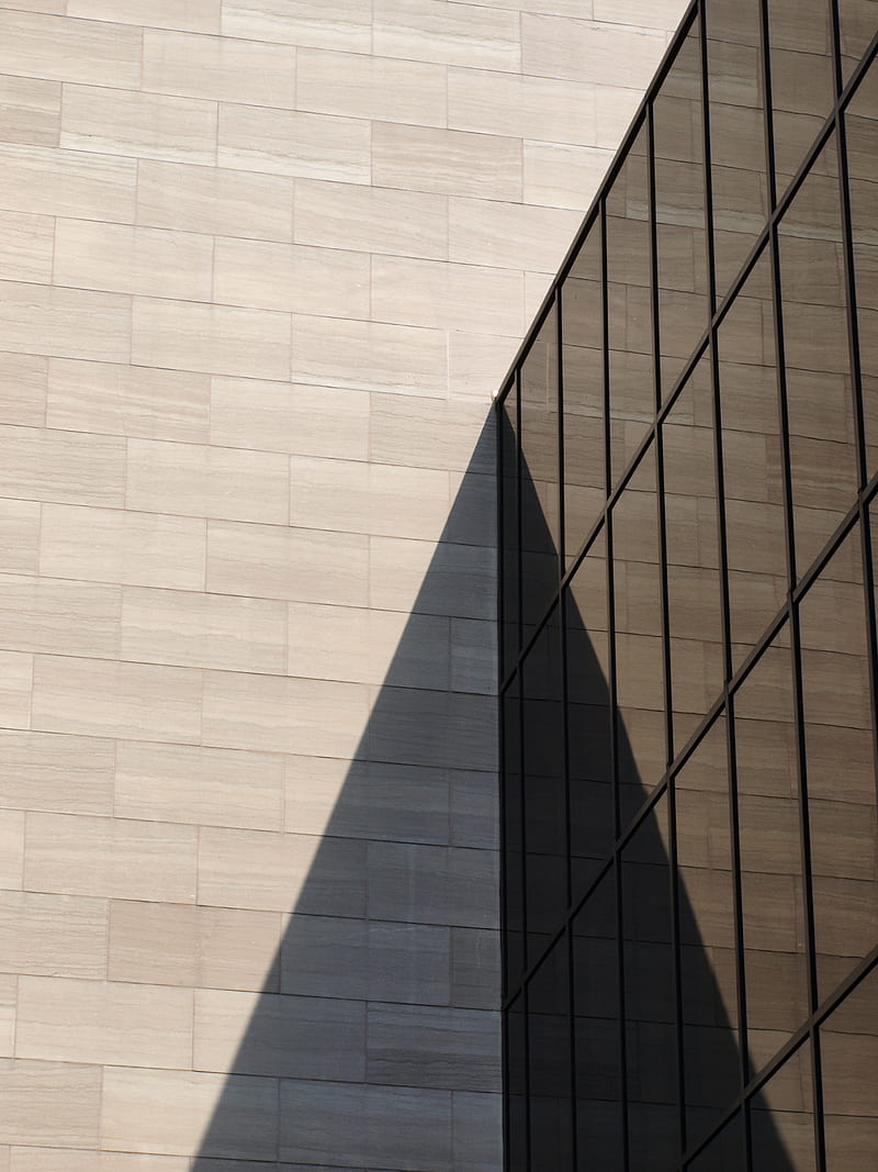 building, architecture, facade, glass, shadow, HD phone wallpaper