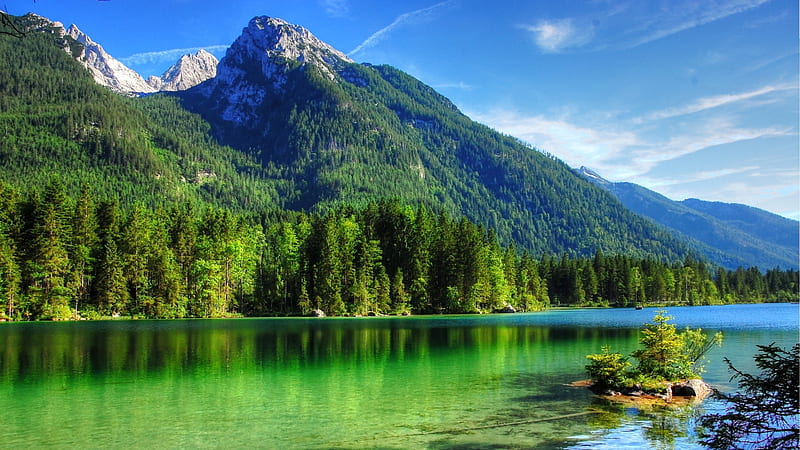 Breathtaking Mountain Lake in Summer, Lakes, Mountains, Summer, Nature, HD wallpaper