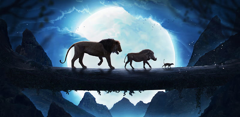 The Lion King Simba Pumbaa Timon, the-lion-king, 2019-movies, movies, pumbaa, HD wallpaper