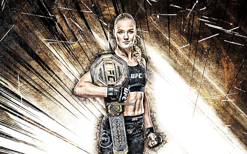 Valentina Shevchenko, grunge art, Kyrgyzstani fighters, MMA, UFC, female fighters, Mixed martial arts, brown abstract rays, Valentina Shevchenko , UFC fighters, Shevchenko, MMA fighters, HD wallpaper