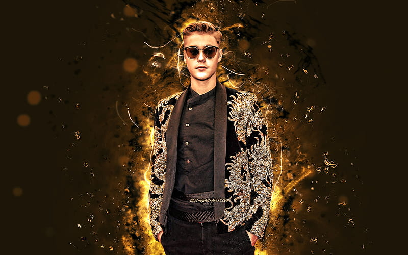 Justin Bieber Superstars American Celebrity Brown Neon Lights Music Stars Hd Wallpaper Peakpx
