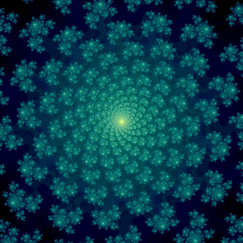 fractal, twist, spiral, pattern, blue, HD phone wallpaper