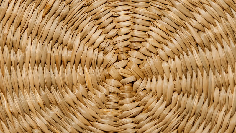 Brown Woven Round Basket on White Surface, HD wallpaper