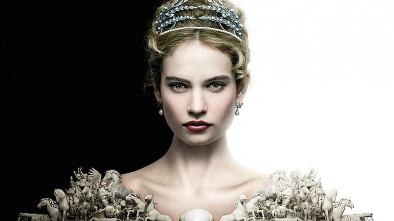 War & Peace (2016), Lily James, war and peace, movie, black, woman, girl, actress, tv series, white, HD wallpaper