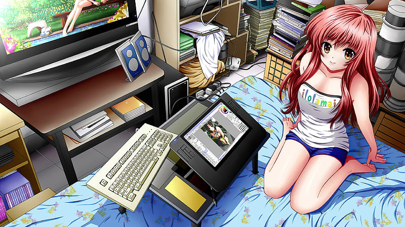 Big Eyes Anime Girl , anime-girl, anime, artist, artwork, digital-art, HD wallpaper