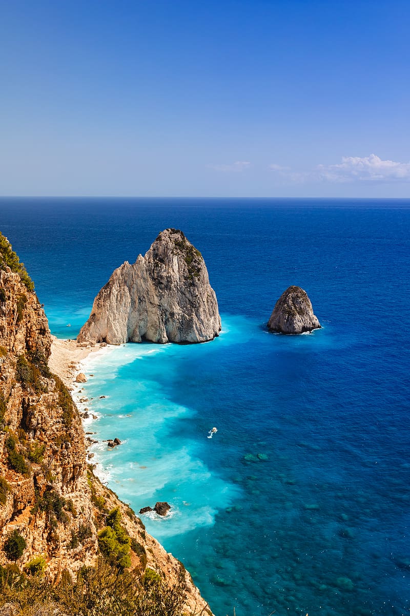 Rocks, sea, landscape, top view, nature, HD phone wallpaper | Peakpx
