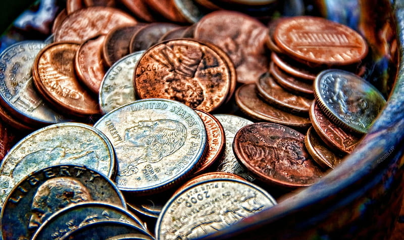 Coins, Money, Numismatics, USA, Cents, Quartter, Five Cent, HD wallpaper