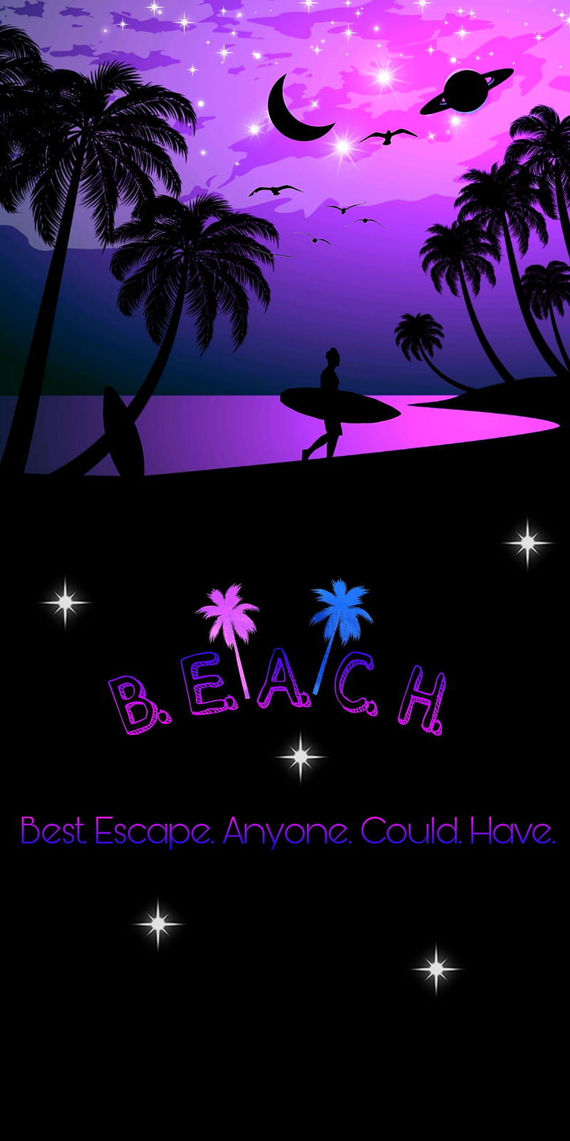 2K free download | Dusk surfer, beach, black, blue, dusk, palmtree