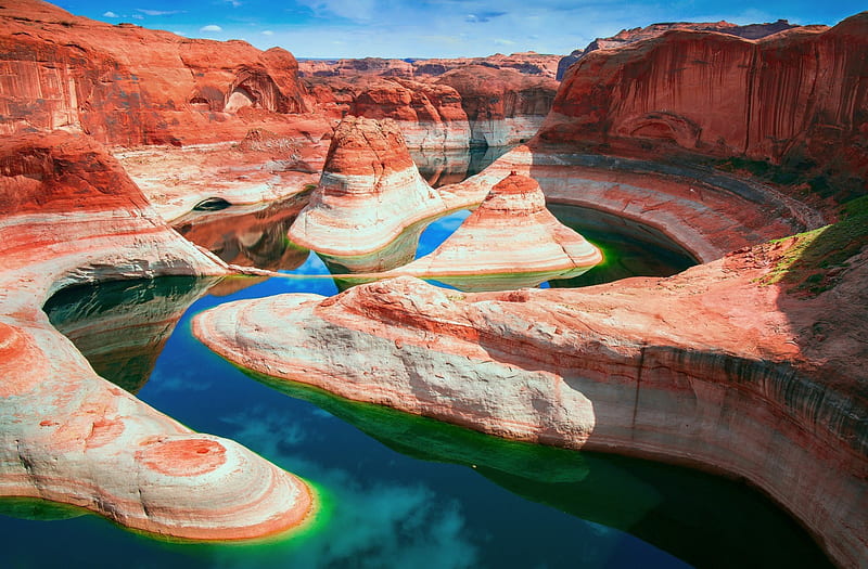 Grand Canyon, water, usa, states, colours, river, grand, america, canyon, HD wallpaper