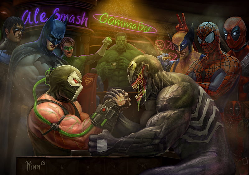 Venom Vs Bane Arm Wrestling, venom, bane, green-lantern, deadpool, batman,  hulk, HD wallpaper | Peakpx