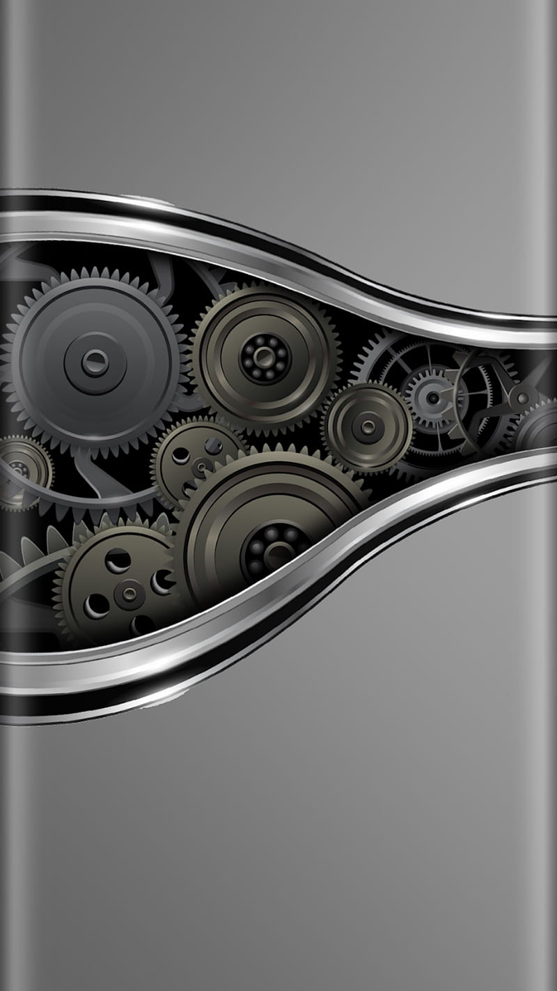 Abstract, beauty, edge sesign, gears, gold, gray, s7, silver, HD phone wallpaper