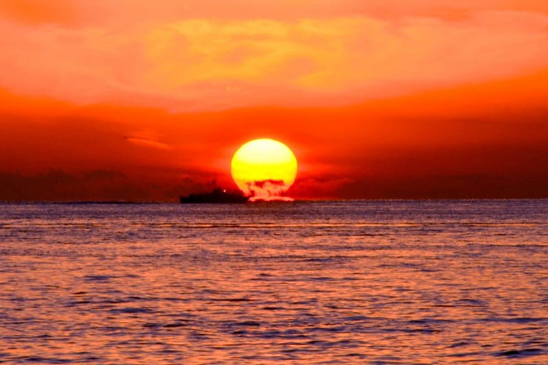 STUNNING SUNSET, sunset, nature, horizon, sea, HD wallpaper STUNNING SUNSET, sunset, nature, horizon, sea, HD wallpaper
