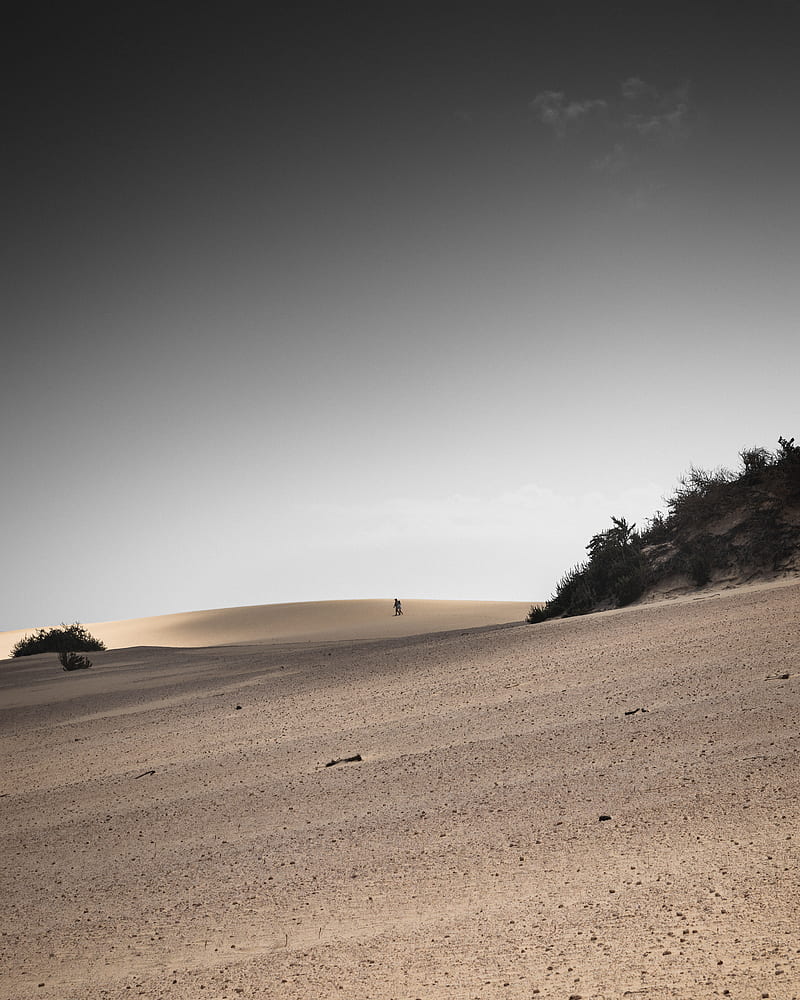 desert, sand, landscape, hilly, silhouettes, HD phone wallpaper