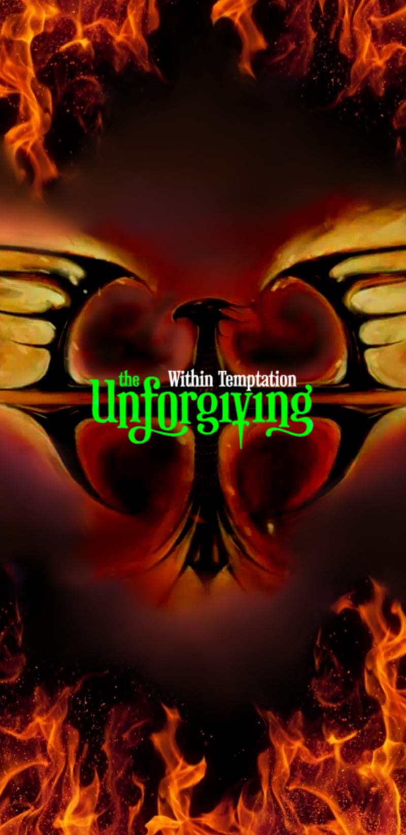 Within Temptation , fire, logo, phoenix, theunforgiving, HD phone wallpaper
