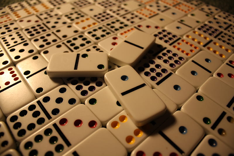Domino Trio, lighting, domino, game, three, colors, HD wallpaper