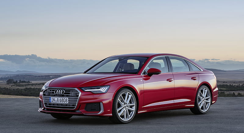2019 Audi A6 (Color: Tango Red) - Front Three-Quarter, car, HD