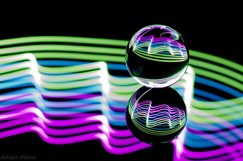 ball, glow, reflection, HD wallpaper