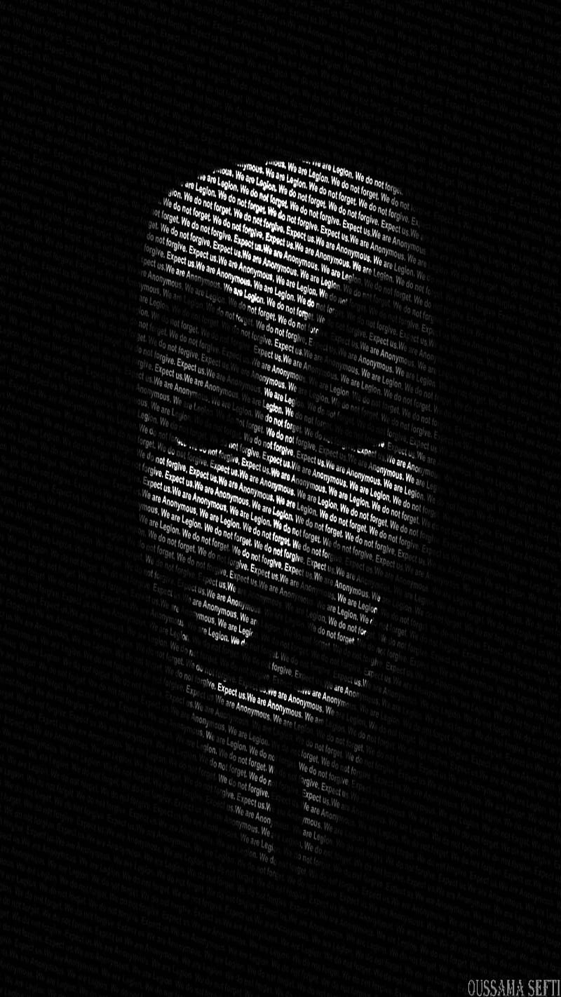 Anonymous, black and white, HD phone wallpaper