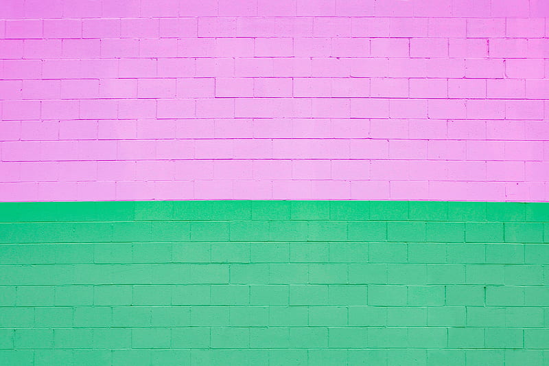 wall, brick, texture, purple, green, HD wallpaper