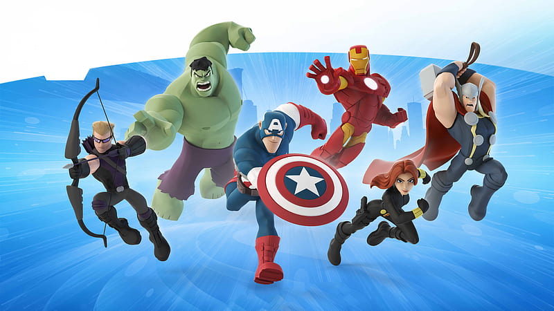 Avengers Disney Infinity 1, avengers, disney, 1, games, superheroes, iron-man, hulk, captain-america, thor, black-widow, hawkeye, HD wallpaper