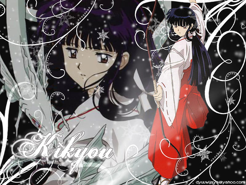lovely kikyo, priestess, inuyasha, kagome, kikyo, HD wallpaper