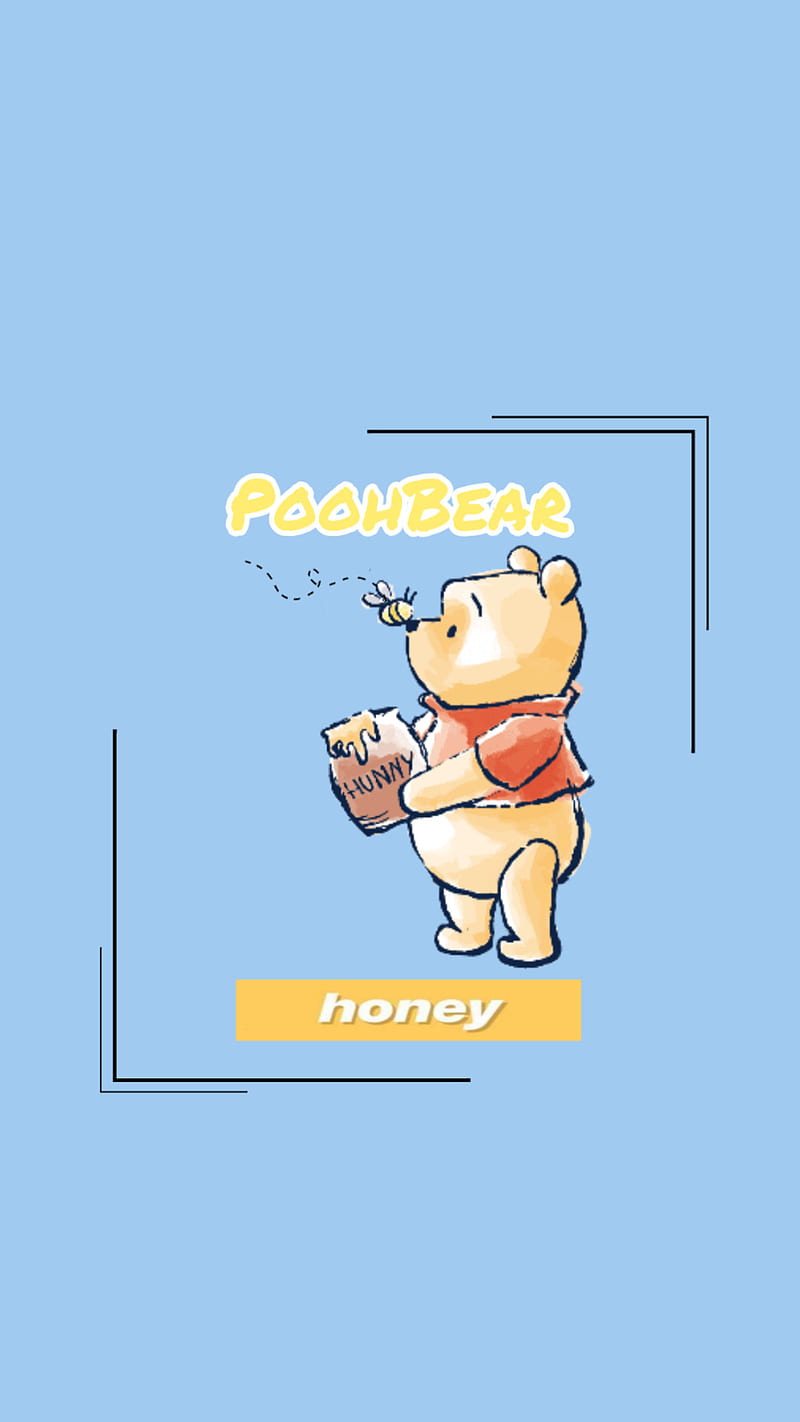 Pooh Bear, cute, honey, pastel, HD phone wallpaper | Peakpx