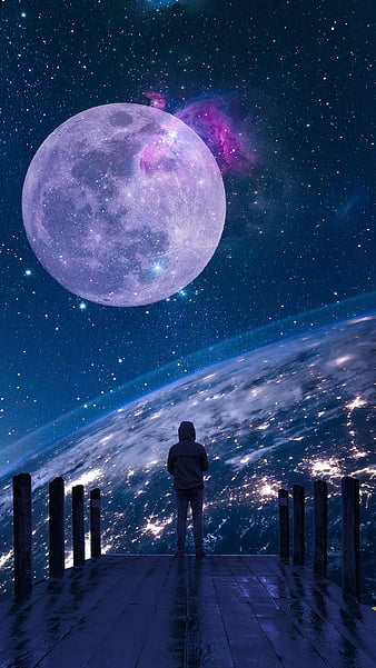 Moon Night Sky Background by Hamza VFX