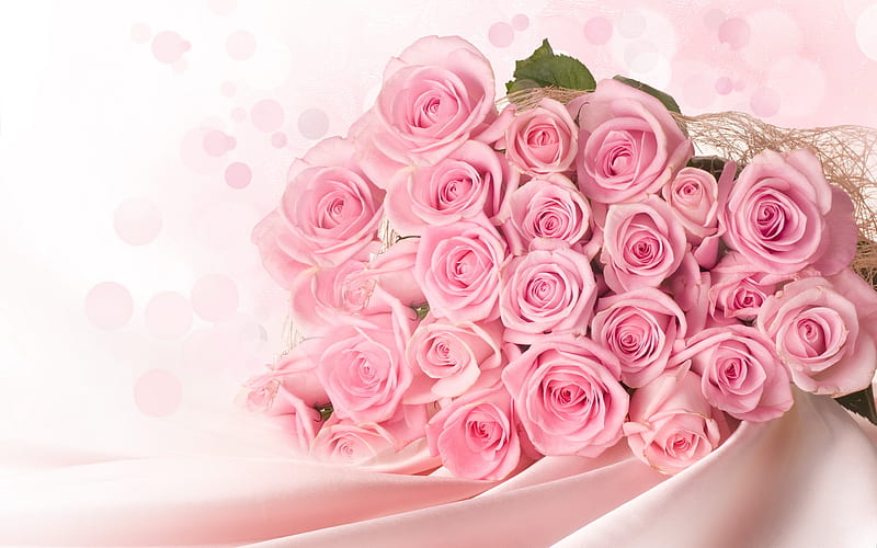 Roses, rose, bouquet, day, valentine, mother, pink, trandafir, HD ...