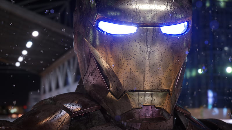 iron-man, head, light, Movies, HD wallpaper