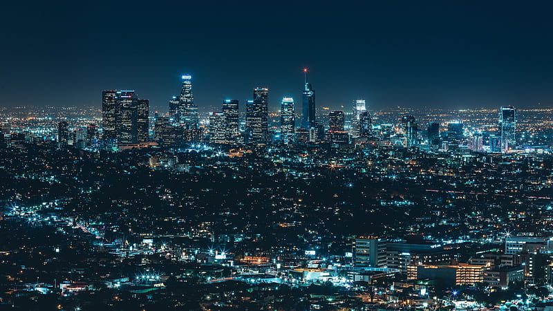 Los Angeles, nightscapes, night lights, buildings, America, USA, HD wallpaper
