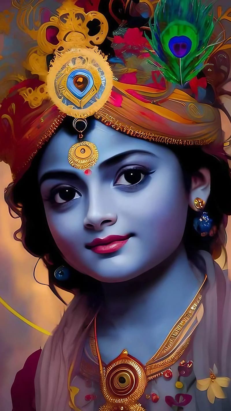 Sri Krishna Pics, sri krishna painting, lord, god, bhakti, devtional, HD phone wallpaper
