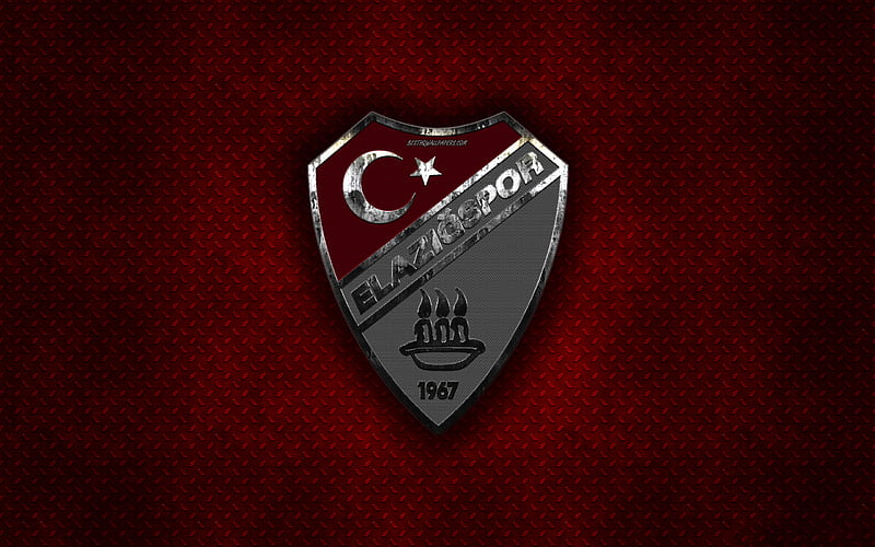 Elazigspor, Turkish football club, red metal texture, metal logo, emblem, Elazig, Turkey, TFF First League, 1 Lig, creative art, football, HD wallpaper