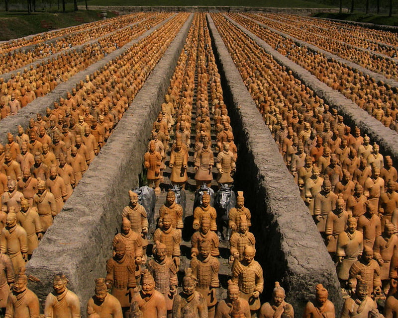 Visual Representation of the Terracotta Army, warriors, statues, terracotta, chinese, abstract, terracotta army, HD wallpaper