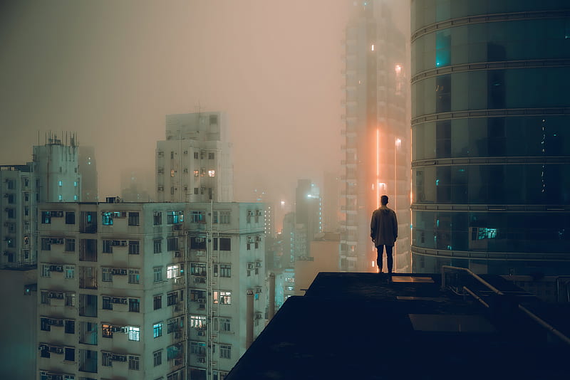 Alone At Rooftop, alone, graphy, HD wallpaper