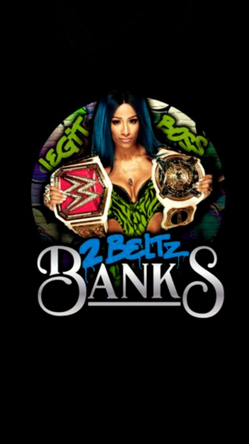 2 Belts, legit boss, nxt, raw, sasha banks, smackdown, title, wwe, HD phone wallpaper