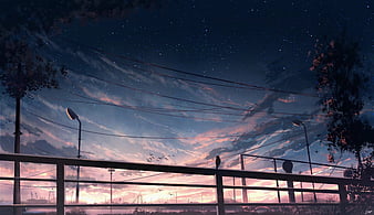 Fence, sunset, moon, grass, mesh, HD phone wallpaper | Peakpx