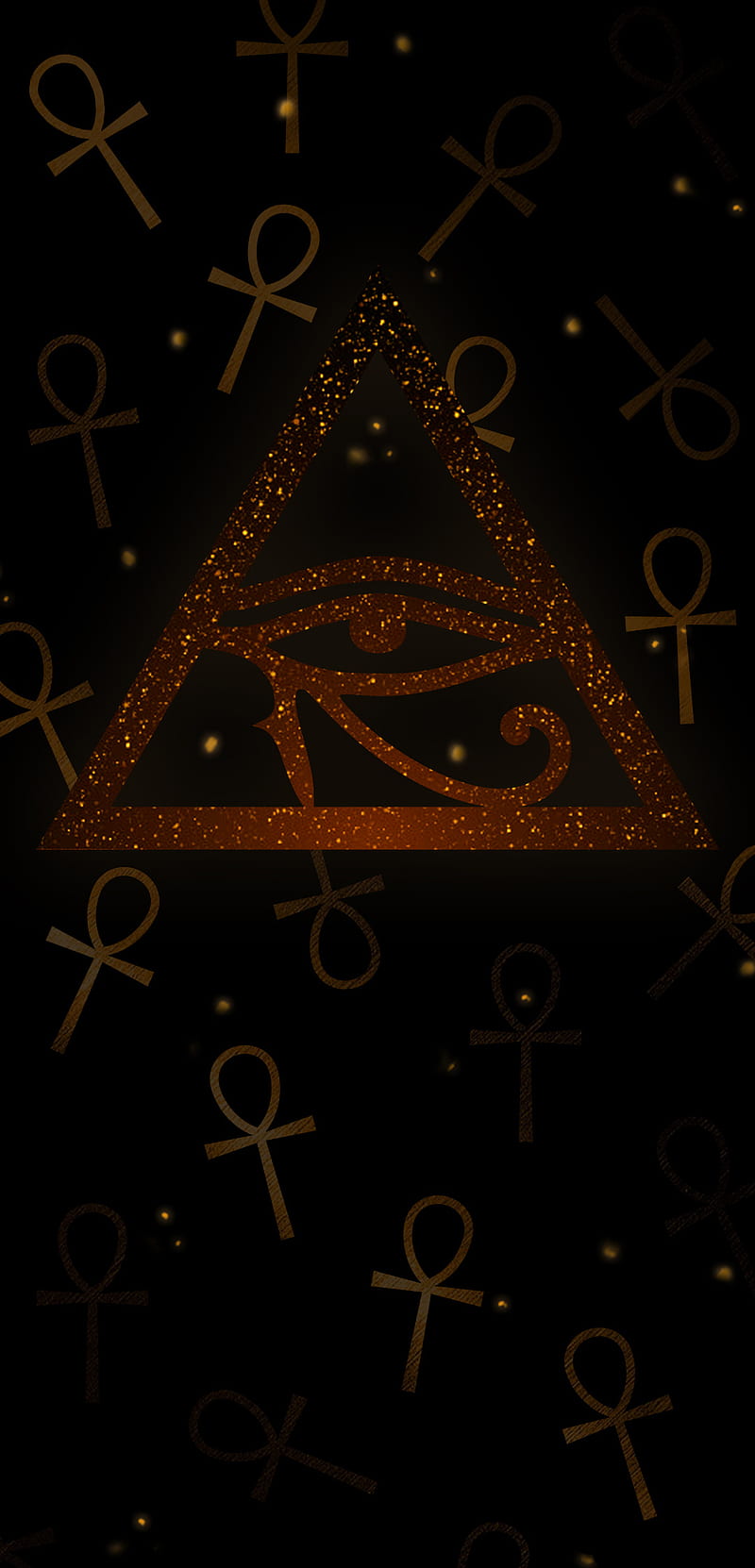 Horus eye, ankh, black, egypt, god, gold, sparkle, HD phone wallpaper |  Peakpx