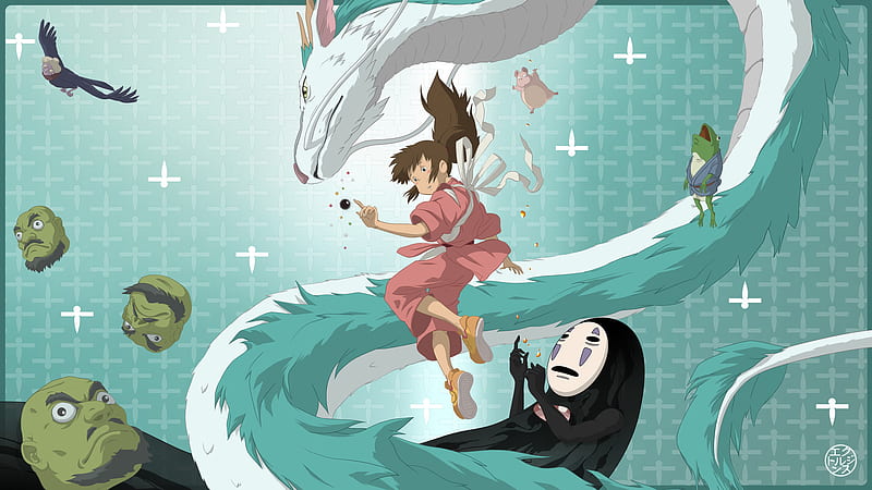 Anime, Spirited Away, Chihiro (Spirited Away), Haku (Spirited Away), No-Face  (Spirited Away), HD wallpaper | Peakpx