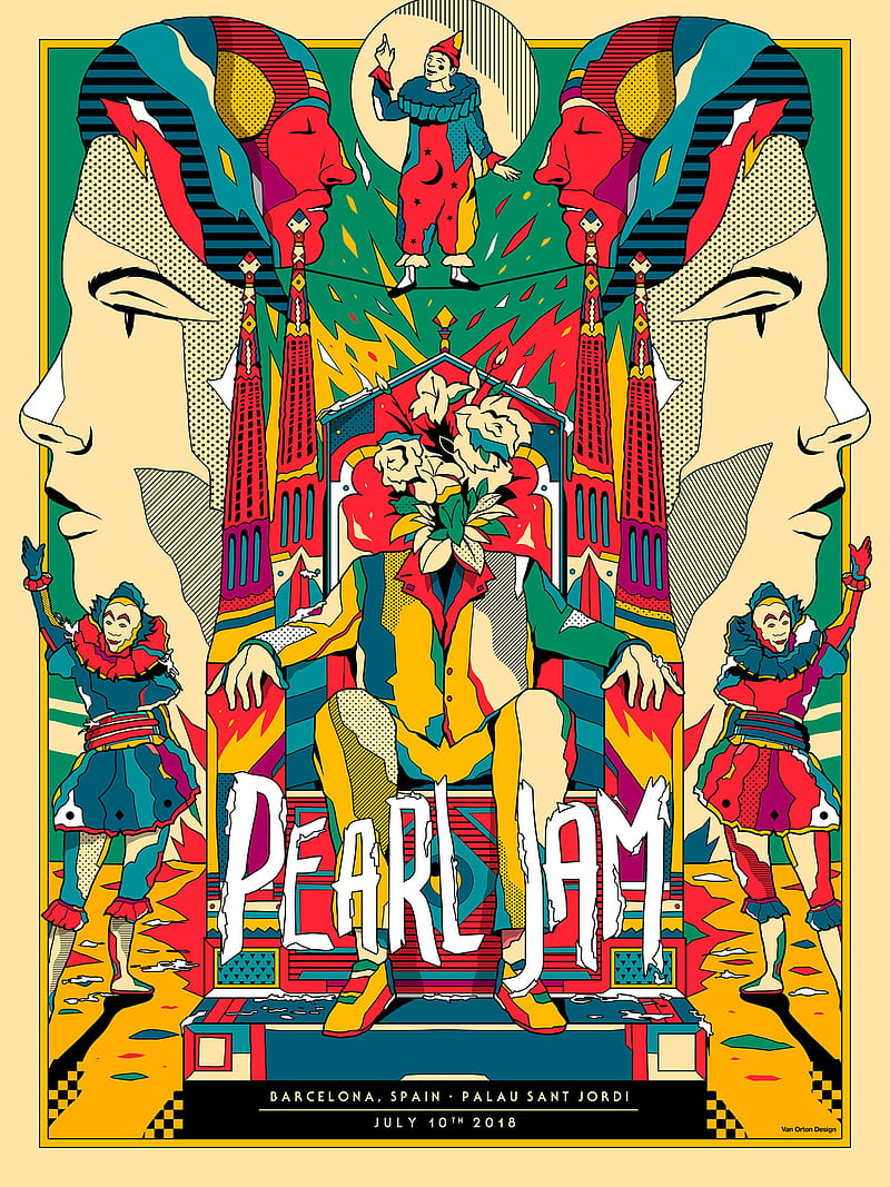 Pearl Jam 2018, music, rock, 90, desenho, psicodelia, pearl jam, digital, HD phone wallpaper